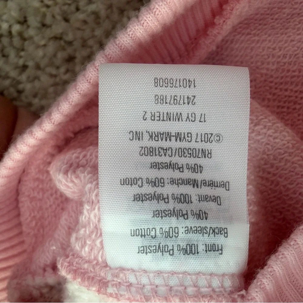 Gymboree Pink and White Happy Vibes Girls Sweatshirt Size 7-8